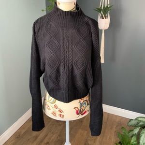 SHEIN High neck rib-knit sweater